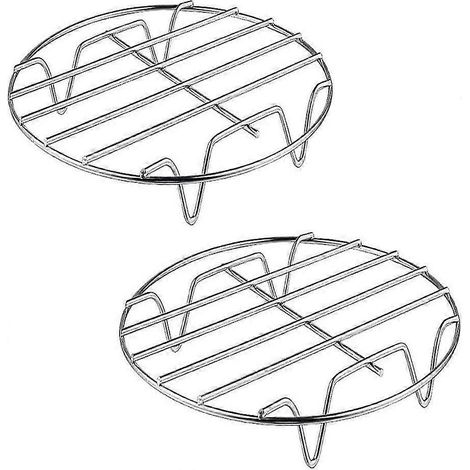2er-Pack 6/7/8 Zoll Airfryer-Zubehör Edelstahl-Kochrost Runder Küchen-Stahl-Einschicht-Grillrost (d-v2)-152.7cm