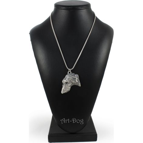 Levriero scozzese, Deerhound - collana con ciondolo a forma di cane su catena d'argento, gioiello unico di Art-Dog (1/5)