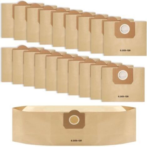 20 bolsas de aspirador para Karcher WD3/MV3/ WD 3 Premium, bolsas filtrantes en papel 6.959-130.0 compatibles A2201/2204/2504/2554/2251/2604,SE 4001 4002, filtros de bolsas en papel Aacs d'aspirateur (1/5)