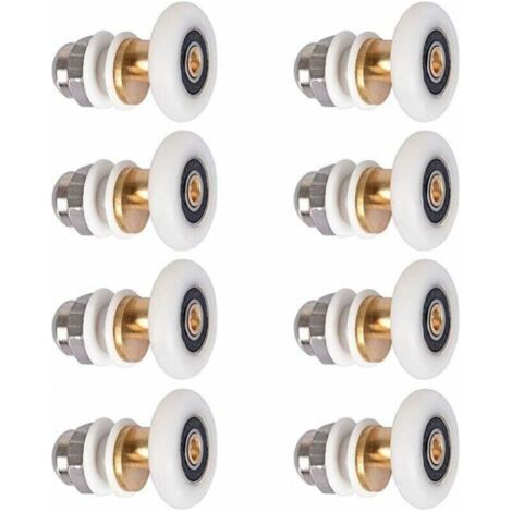 8 Stück Rollen für Duschtür, Schiebetürrollen für Duschkabinen, Türrollen, Ersatzrad für Rollen mit Raddurchmesser 25mm (1/5)