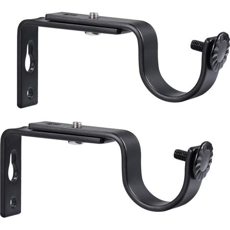 2pcs Réglable Tringle à Rideau Support de Poteau Draperie Tringle Supports pour Tige 1 Pouce 15-22mm (1/5)