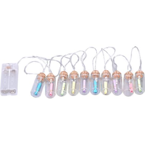 10 guirlandes lumineuses LED en bouteille, 10 capsules messages, décoration de fête artisanale DIY, chaîne lumineuse (1/5)