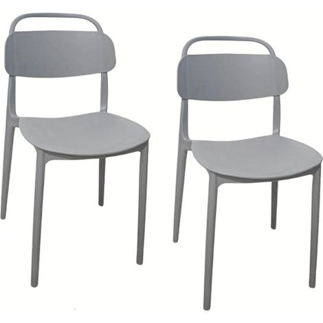 Kit 2 sedie polipropilene cucina cucina bar ristorante sedia interno esterno grigio cue211