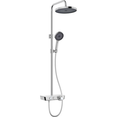 kielle Oudee - Duschset mit Thermostat, 26 cm, 3 Strahlarten, Chrom/Weiß/Schwarz 20602000