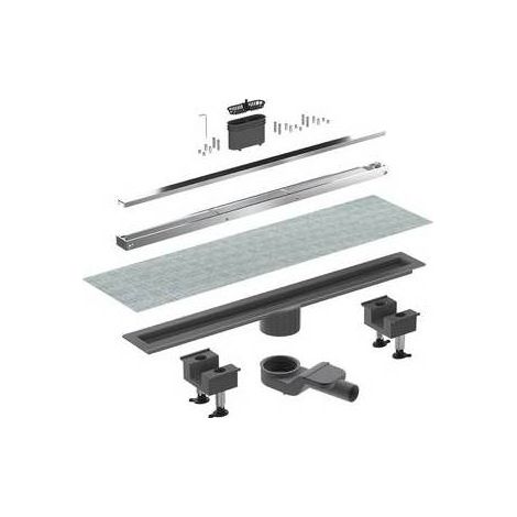 CANALETTA DOCCIA CANALISSIMA ALLUMINIO ORIZZONTALE KIT Misura: L. 80 cm