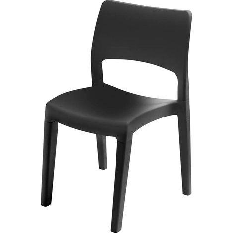 Dmora - Silla de exterior Tropea, Silla para mesa de comedor, Sillón de exterior, Asiento de jardín, 100% Made in Italy, 50x51h82 Cm, Antracita