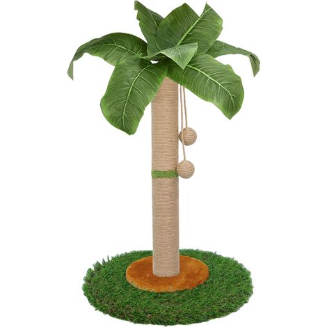 Arbre à chat d'intérieur pour chats et chatons – 60 cm de haut avec corde en sisal, arbre à chat avec boule suspendue (60 cm) (1/5)