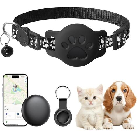 Mini traceur GPS pour chat, sans ABO pour chat avec application intégrée (iOS et Android), prend en charge l'affichage de l'itinéraire avec collier réfléchissant, étanche IP68 (1/5)