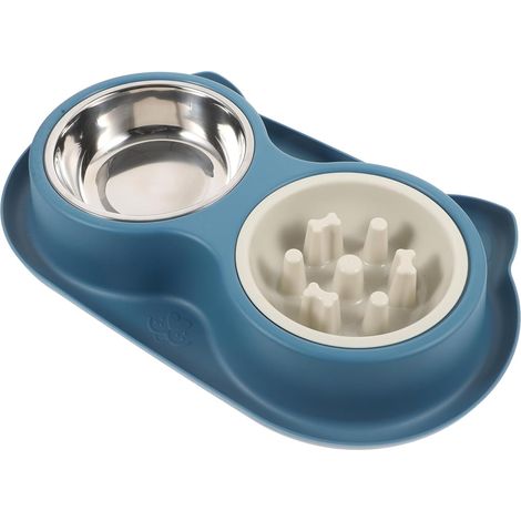 Double Stainless Steel Vomiting Bowl for Cat Food with Non-Slip Design, Feeding Bowl for Good Eating Habits (1/5)