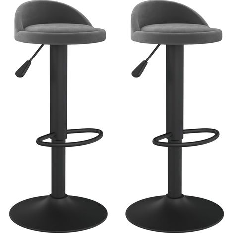 Maison Exclusive - Barhocker 2 Stk. Dunkelgrau Samt