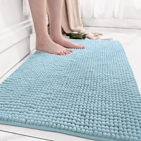 Tapis De Bain Anti-dérapant - Microfibre Shag - 40 x 60 cm - Vert Turquoise - Pour Salle De Bain Et Douche - 1 Pièce (1/5)