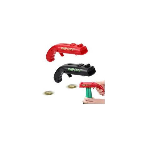 Lot de 2 Decapsuleur, Décapsuleurs à Capuchon, Ouvre-bouteille pour lanceur de pistolet, Ouvre-Bouteille, Ouvre-boîte en Forme de Pistolet Jouet pour Catapultes de Lanceur de Bouteilles de Fête de Bar