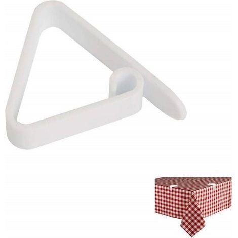 TrAdE Shop Traesio - 24 Pz Fermatovaglia Ferma Tavola Plastica Bianco Clip Gancio Tavole Molla Casa -