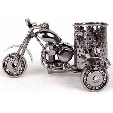 Porte-Stylos - Moto - Métal - Noir - 16 x 10 x 11 cm - 1 Pièce