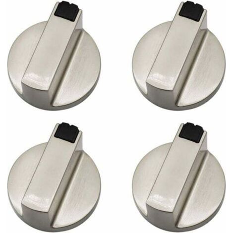 Bouton Cuisinière à Gaz - Lot de 4 Boutons de Commande en Métal 6 mm pour Four et Cuisinière