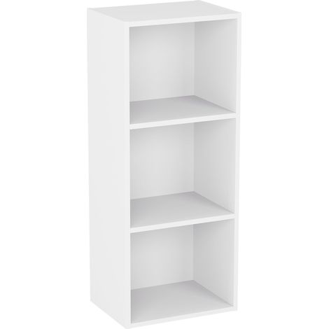 3 Niveau Cube Bibliothèque, Moderne Space-Saving Meuble de Rangement for Salon, Chambre Or Bureau, Autoportant Exposition Shelf, H80xW32xD24cm (Blanc) (1/5)