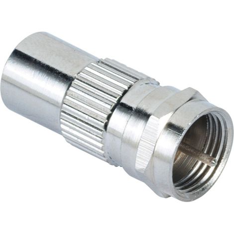Hama 122485 F-Stecker Adapter - Edelstahl Koaxkupplung