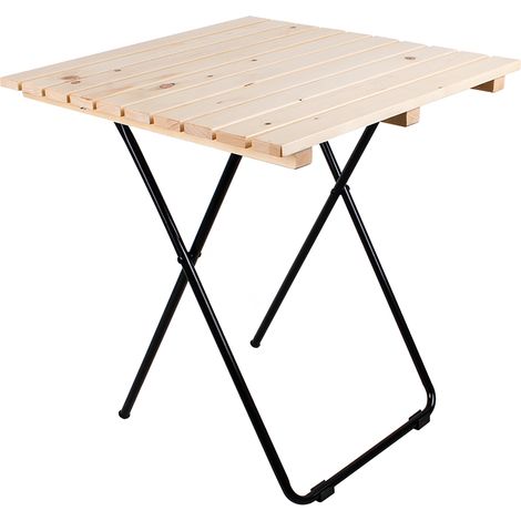 Holz/Metall Beistelltisch klappbar natur 45x45x50cm-MMC4711