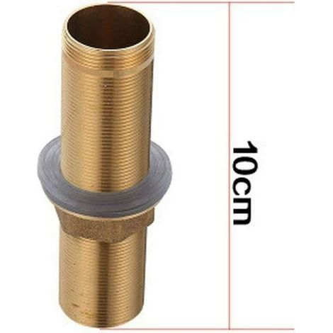 Kit di raccordi per rubinetto con stelo filettato a foro singolo da 100 mm, nipplo con dado di bloccaggio, prolunga per tubo filettato (M32 x 100 mm) (1/4)