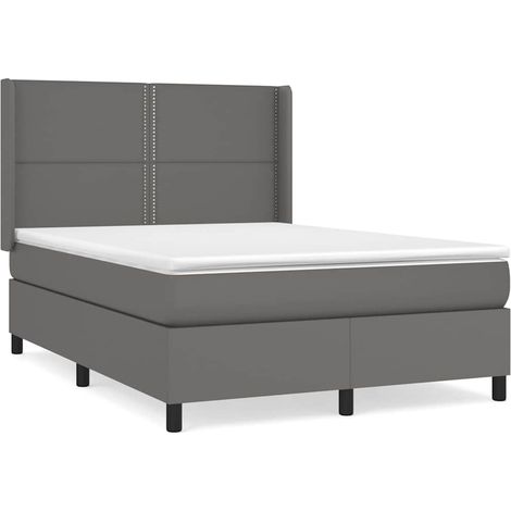 Maison Exclusive - Boxspringbett mit Matratze Grau 140x200 cm Kun (1/5)