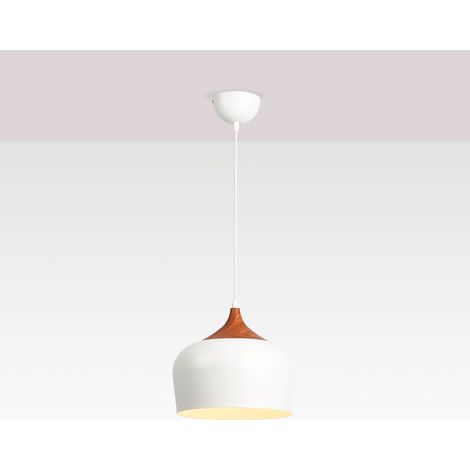 Lampe suspendue scandinave "Hollies" - Métal - E27 - Blanc