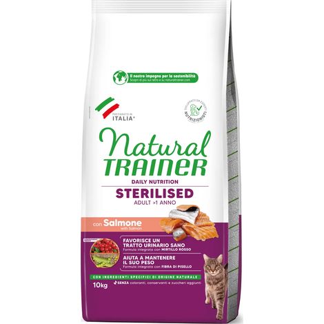 Natural Trainer Feline Adult Esterilizado Salmon 10kg