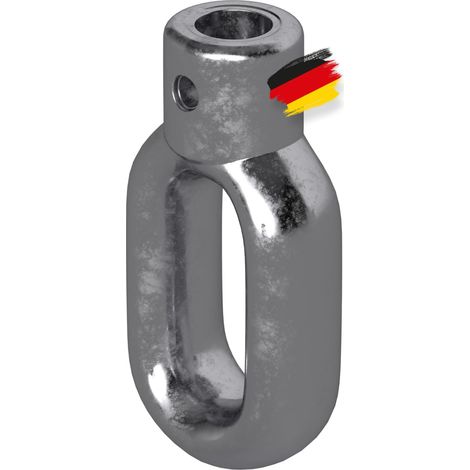 BAUHELD® Occhiello per tenda in metallo [Made in Germany] – Supporto per tenda da sole con gancio macellaio [ovale] – occhiello per manovella in zinco pressofuso di alta qualità – foro 15 mm – foro (1/5)