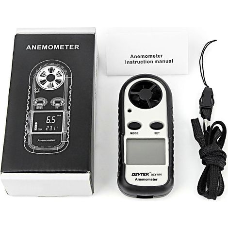 Mini anémomètre portable, mesureur de vitesse du vent, 0-30 m/s, outil de mesure numérique portable avec écran LCD (1/5)