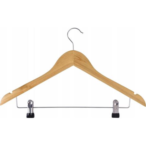 Henryk Holzkleiderbügel mit Clips, 1 Stück