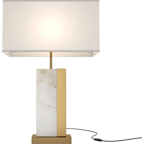 Maytoni Lampada da tavolo moderna Bianco 1 luce E27 ottone metallo cotone (1/5)