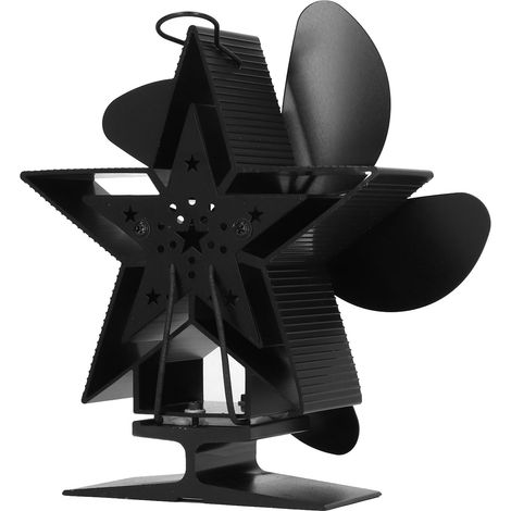 Ventilateur pour Poêle à Bois 5 Hélices Noir, Fonctionnement Autonome sans Électricité, Sécurité Améliorée (1/5)