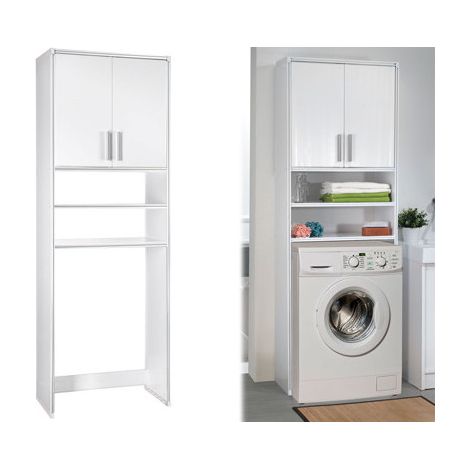 Estante de resina sobre lavadora 60x26x190 cm impermeable interior y exterior