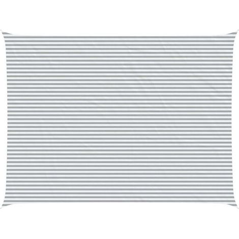 Voile d'ombrage gris clair et blanche, 8 mètres x 6 mètres (1/5)