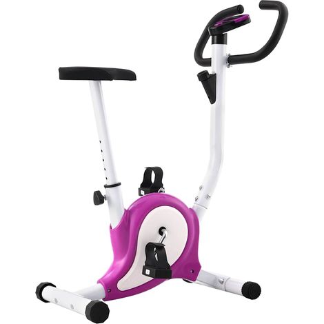 vidaXL Bicicleta estática con resistencia de cinta morada (1/5)