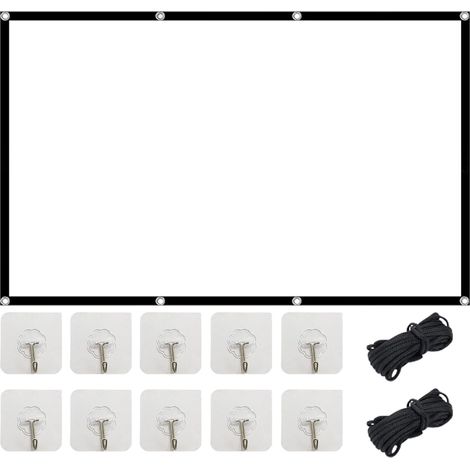 Écran de Projection Portable Pliable Extérieur 100 Pouces, 16: 9 HD, 4K Double Face Anti-Plis Projection pour Vidéoprojecteurs, Écran pour Cinéma Maison, Fête, Nuit de Cinéma, Commercial (100) (1/5)