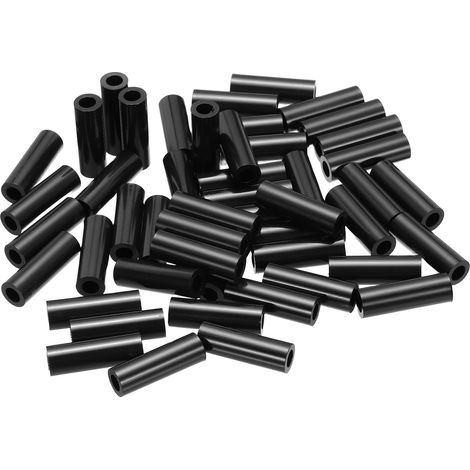 120Pcs Entretoise ABS M4 x 7mm OD x 22mm L Rondelles d'Espacement Rondes en Plastique Noir, Écrou d'Écartement Non Fileté pour Vis, Boulons, Prise Électrique (1/5)