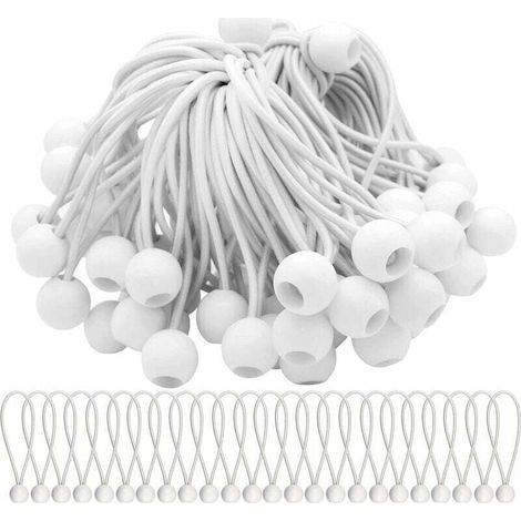 Lot de 40 Tendeur Elastique Cordons Élastiques avec Boules Sandow Elastique Boules Elastiques pour chapiteaux, tentes, bannières et bâches (1/5)