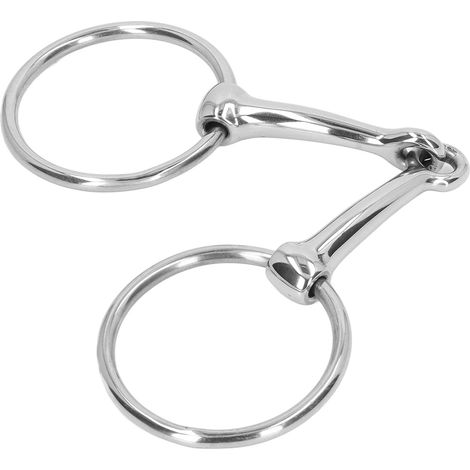 Mors de filet en acier inoxydable à anneaux tournants, anti-morsure pour chevaux, taille 125mm