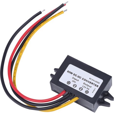 Convertisseur abaisseur DC 24 V vers 12 V 5 A 60 W, module régulateur de tension Buck étanche IP68 (1/5)
