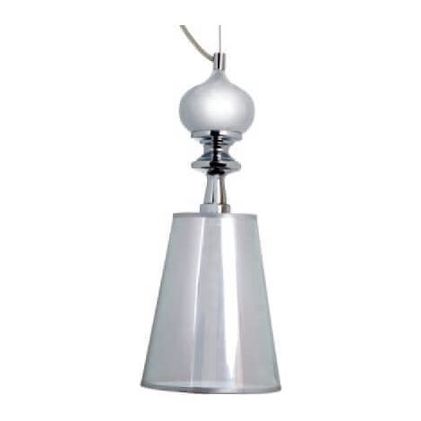 Lampada a sospensione da interno per soffitto in metallo cromato argento