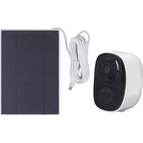 Caméra de sécurité extérieure 3MP HD avec détection de mouvement, grand angle de 120°, étanche, solaire, avec projecteur et alarme pour la maison (1/5)