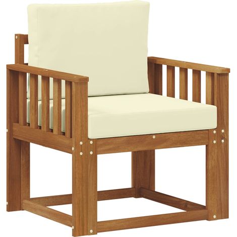 Canapé d’extérieur Bois d'acacia massif et polyester Naturel (1/5)