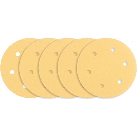 Papel de lija con velcro de 225 mm, K120, 5 unidades, con 6 agujeros para lijadoras 59G264, 59G265 (1/5)