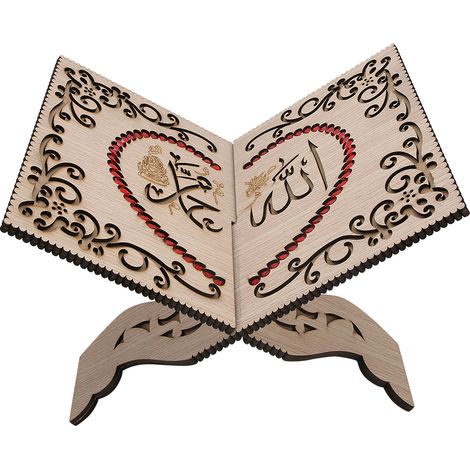 Support décoratif rouge pour Coran, présentoir détachable pour livre sacré, étagère à livre en strass, décoration maison. (1/5)