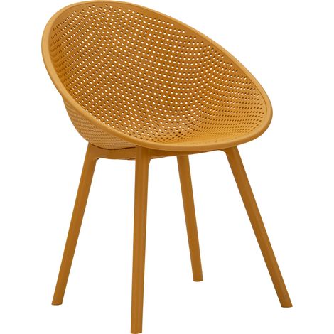 Sessel Tansen, 2 Stühle, Geeignet für Innen/Außen, Struktur aus Kunststoff, Orange