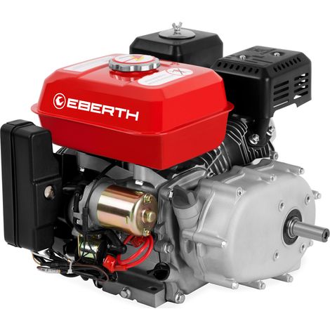 EBERTH 6,5 PS 4,8 kW Benzinmotor Standmotor Kartmotor Antriebsmotor mit Ölbadkupplung, 20 mm Ø Welle, E-Start, 7ah 12V Batterie, Ölmangelsicherung, 4-Takt, 1 Zylinder, 196 ccm Hubraum, luftgekühlt (1/5)
