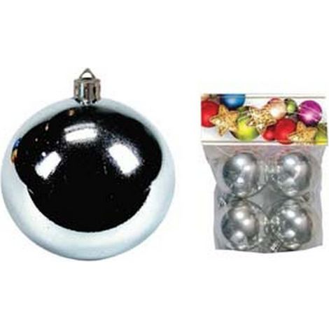 1PZ SFERE LISCE COLORE ARGENTO - mm.55 in confezione da 4 pezzi