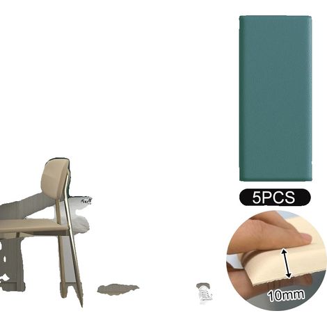 Pegatinas de pared 3D, diseño de bolsa suave, paneles autoadhesivos, verde - 5 piezas (1/2)