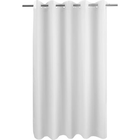 Rideau de Douche en Tissu sans Crochets nécessaires – Taille Standard 180,3 x 188 cm – Hydrofuge – Lavable en Machine – Blanc – 180,3 x 188 cm (1/5)