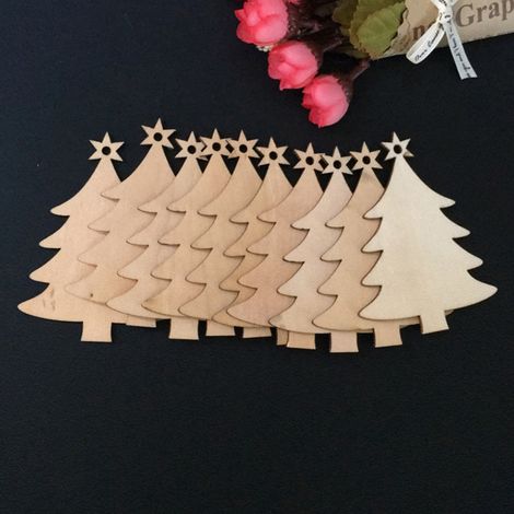 Décorations en bois en forme de sapin de Noël, décorations en bois pour magasins à l'occasion de Noël, petites décorations pour la maison (1/3)